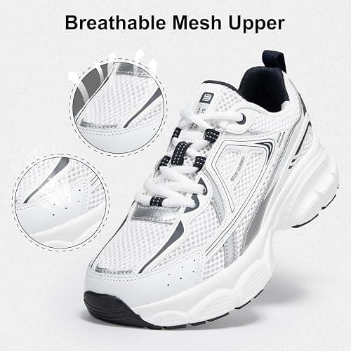 BAASPLOA Women's Chunky Fashion Sneakers Casual Sports Shoes Mesh Breathable Athletic Gym Workout Tennis Shoe Platform Thick Walking Shoes thumbnail 3