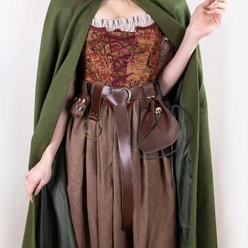 Leather Belt Pouch Medieval Vintage Renaissance Viking LARP Cosplay Costumes Drawstring Coin Purse Phone Holder Waist Bag (Brown) thumbnail 5