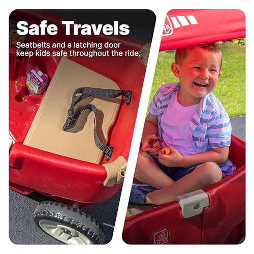 Step2 All Around Canopy Wagon, Kids Ride On Toy, Stroller Substitute, Includes Seat Belts, Made of Durable Plastic, Max Weight 75 lbs., For Toddlers 1.5-5 Years Old thumbnail 7