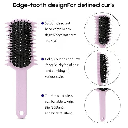 Curly Hair Brush, Volume Curl Defining Brush for Detangling Shaping and Styling Women's Curls, Reduce Pulling (Purple) thumbnail 3