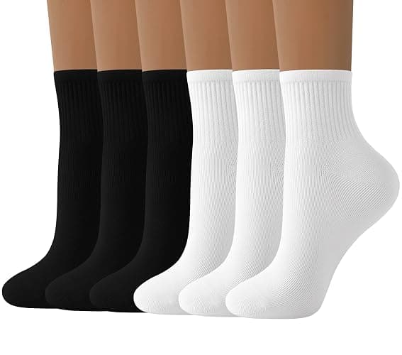 DIBAOLONG Womens Mini Crew Socks Casual Cute Soft Ankle Socks 6 Pairs, Size 5-10 - Image 1