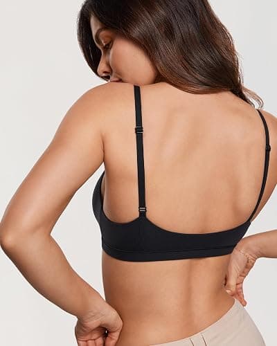 INLYRIC Women's Inbarely Triangle Bralette Plunge Unlined Seamless Bra No Underwire Sexy Comfortable Everyday thumbnail 5