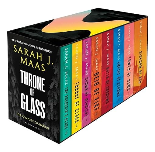 Throne Of Glass Series Collection 7 Books Set By Sarah J Maas - Heir of Fire, The Thorne Of Glass, Empire Of Storms, Tower Of Dawn, Crown Of Midnight, Queen Of Shadows, Kingdom of Ash - Image 1