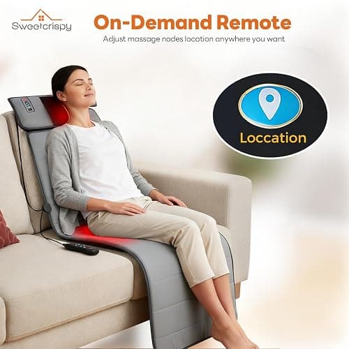 Sweetcrispy Full Body Massage Mat, Heating Pad with Massager, Vibrating Heating Pad for Back Pain, Leg, Full Body, with 10 Motors and 9 Speed Settings, Gift for Dad Mom thumbnail 2