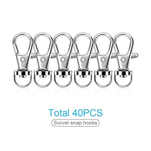 160PCS Keychain Making kit - 40PCS Swivel Lobster Clasp, 40PCS Key Rings with Chain, 40pcs Jump Rings and 40pcs Screw Eye Pins for Keychain Lanyard, Crafts and Jewelry Making thumbnail 4