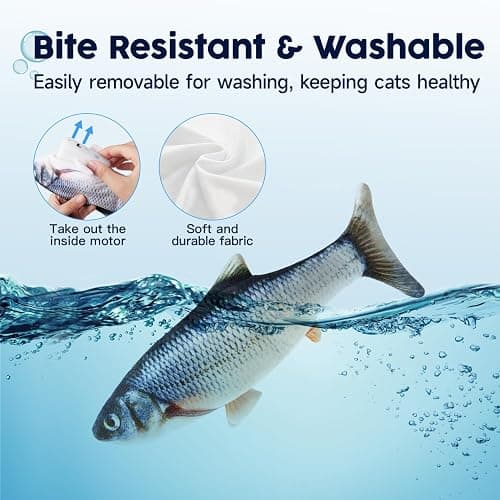 Potaroma Cat Toys Flopping Fish with Catnip, Moving Kitten Kicker, Floppy Wiggle Carp for Small Dogs, Interactive Motion Kitty Exercise, 10.5 Inches thumbnail 6