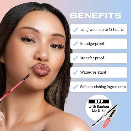 Sacheu Lip Liner Stay-N - Peel Off Lip Stain. Long Lasting Matte Lip Tattoo, Transfer Proof Lipstain Infused with Hyaluronic Acid & Vitamin E, for All Skin Types. Vegan and Cruelty-Free, COREal - 0.12 Fl Oz (Pack of 1) - COREal thumbnail 4