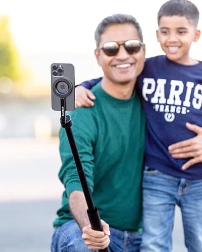 KraftGeek Magnetic Phone Tripod for iPhone MagSafe, 64" Selfie Stick Cell Phone Tirpod Stand for Video Recording, Vlogging & Content Creation thumbnail 4