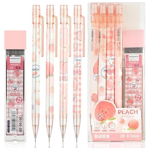 Mabor 4 Pcs Cute Mechanical Pencil Set Including 0.5mm Pastel Mechanical Pencils with 1 Tubes Refills Stationary Cute School Office Supplies for Writing Drawing Sketching - Image 1