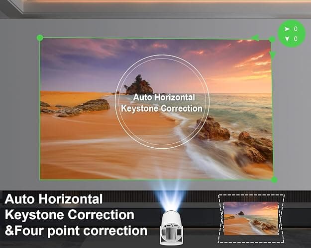 Magcubic Mini Portable Projector - 4K & 1080P Support, WiFi6 & Bluetooth 5.4, Android 14, Auto Horizontal Correction, 180 Rotatable, Outdoor Movie Compatible with Phone thumbnail 5