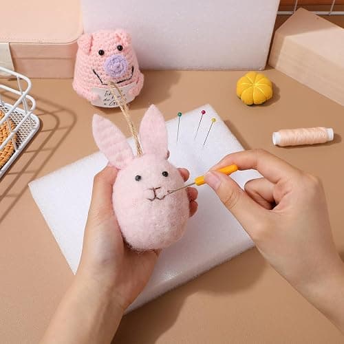 TEHAUX 6pcs Needle Felting Foam Pads - Dense Foam Felting Mat for DIY Crafts, 7.87 X 5.90 X 1.18 Inches, White Sponge Pad for Manual DIY Craft thumbnail 2