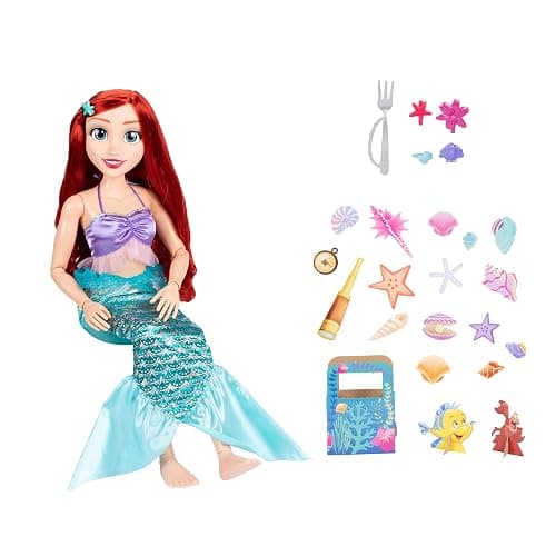 Disney Princess Ariel Doll Playdate 32” Tall & Poseable, My Size Articulated Doll in Mermaid Outfit, Comes with Dinglehopper to Comb Her Long Red Hair, and Seashell Hair Pins thumbnail 2