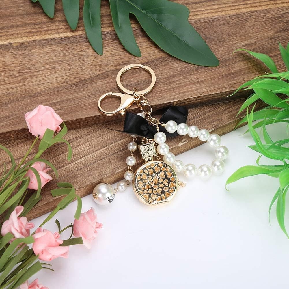 Keychain Fragrance Bottle Shape Alloy Bowknot Keychain Handmade Keychain Keychain Decoration for Girls thumbnail 8