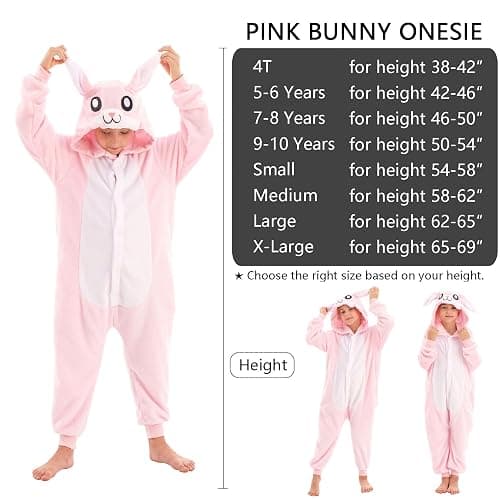 LOBUJOU Animal Hooded Onesie Costume for Kids Adults Boys Girls Halloween Easter Mens Womens Cosplay Outfit Kit Bunny thumbnail 2