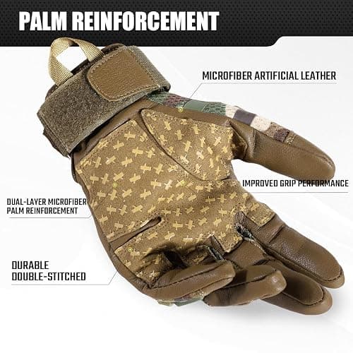 AXBXCX Motorcycle Tactical Gloves for Men - Protection, Flexible, Durable, Touchscreen Capable & Perfect for Outdoor Activities! thumbnail 4