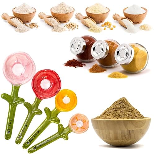 Blue Ceramic Measuring Cups and Spoons Set with Pot Holder, Cute Kitchen Baking Tools, Dishwasher Safe for Dry & Wet Ingredients, Unique Baking Gifts thumbnail 6