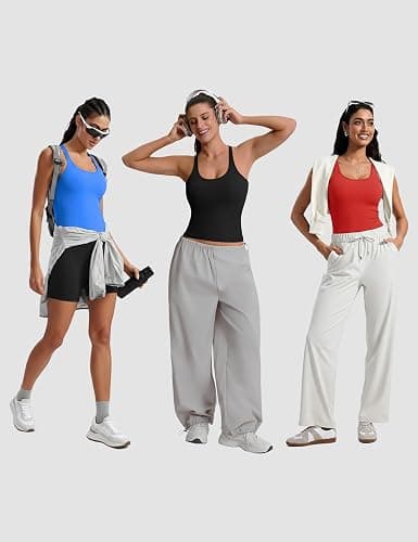 MathCat Seamless Workout Tank Top for Women with Built in Bra, Sleeveless Racerback Athletic Yoga Shirts Gym Tops thumbnail 6