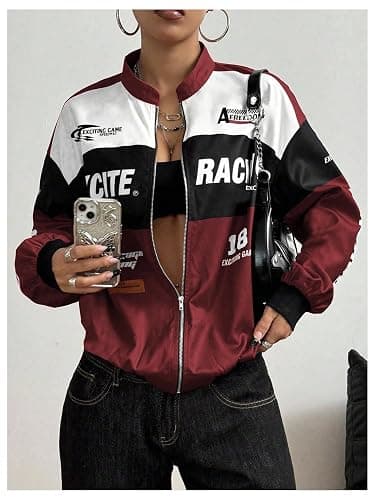 [ GORGLITTER ] Women's Racing Varsity F1 Jacket thumbnail 5