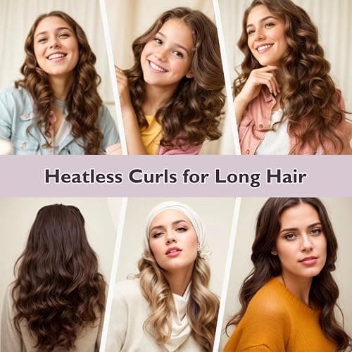 Overnight Hair Curlers Heatless Curls - 6 Pcs No Heat Blowout Curling Rods to Sleep In with Satin Hair Scarf thumbnail 7