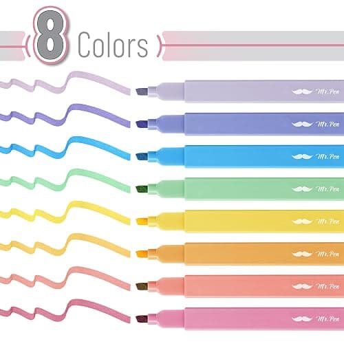 Mr. Pen- Aesthetic Highlighters No Bleed, 8 Pack, Assorted Colors | Chisel Tip, Cute Highlighters Assorted Colors for Journaling, Highlighting, Underlining, Fast Dry, Back to School Supplies thumbnail 3