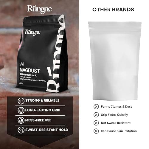 RUNGNE Premium Sports Chalk for Rock Climbing, Bouldering, and Weightlifting - High-Performance Chalk for Superior Grip and Sweat Resistance thumbnail 7