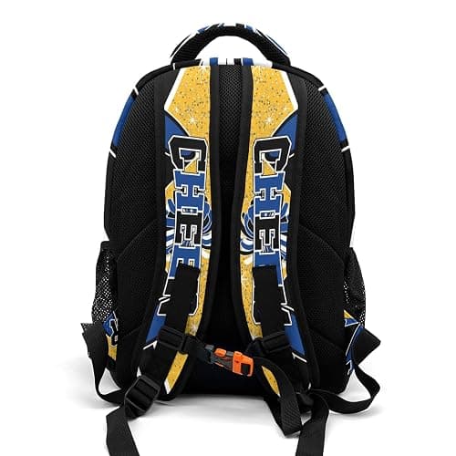 Zaaprint Cheer Backpack Cheerleader Bags Schoolbag Casual Day Pack with Name(Blue Gold) thumbnail 3