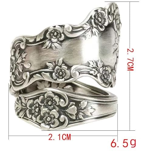 925 Sterling Silver Oxidized Spoon Ring Adjustable Ring Jewelry Gifts for Women thumbnail 5
