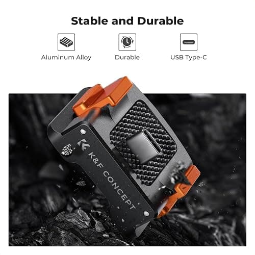 K&F CONCEPT Charging Adapter Base for DJI Osmo Pocket 4/3, Desktop Type-C Charging Dock Fit Arca-Swiss Standard, with 1/4 Screw Hole/Folding Finger, Aluminum Alloy Bracket thumbnail 7