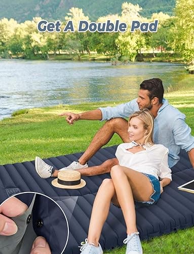 YISSVIC Sleeping Pad for Camping Mattress with Pillow Inflatable Ultralight Air Mattress Camping Mat for Backpacking, Traveling, Hiking - Blue thumbnail 7