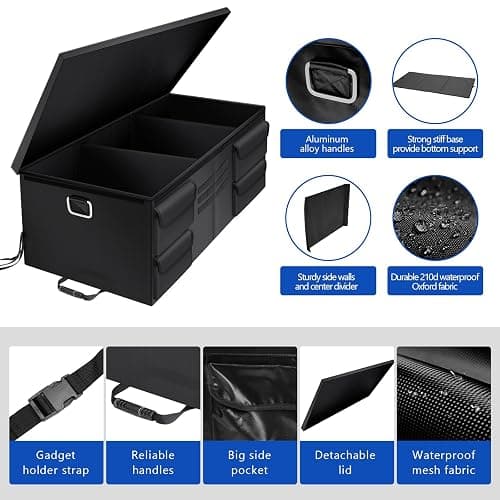 Mixsuper Truck Bed Organizer Fits Any Truck Size, Heavy Duty Truck Bed Storage With Straps For Groceries, Adjustable Trunk Organizer For Suv For Pickup, Convenient Accessories For Installation thumbnail 4