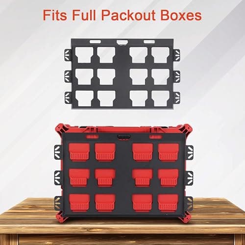 Packout Mounting Full Plate,The Wall Mount Compatible for Milwaukee,Two Black Organizer Compatible for Milwaukee thumbnail 2
