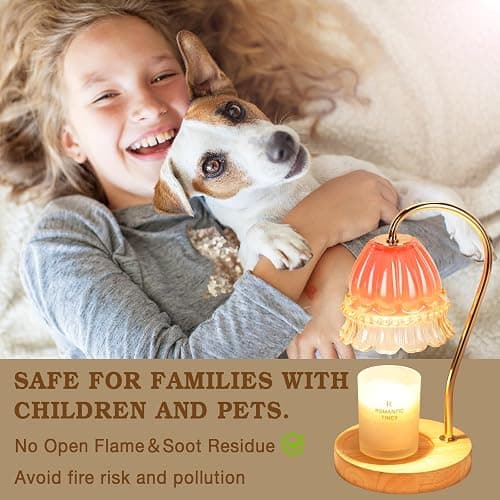 Flower Candle Warmer Lamp with Timer, Wax Warmer, Height Adjustable, Birthday Gifts for Women, Mom, Sister, Candle Lamp Warmer Christmas Gifts, Electric Dimmable Candle Warmer, Vintage Home Decor thumbnail 4