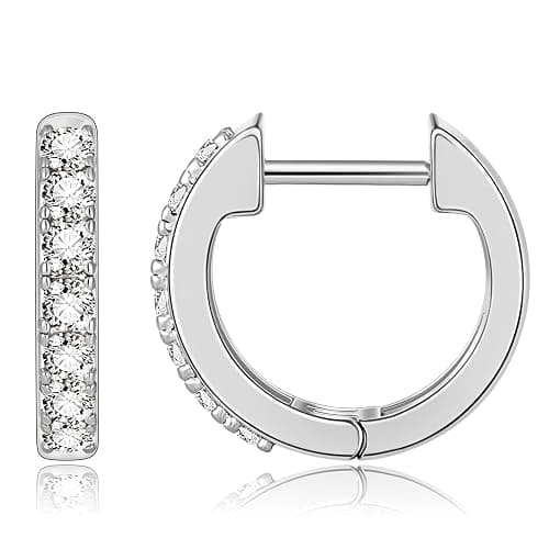 Gacimy Gold Huggie Earrings for Women 14K Real Gold Plated, Small Cubic Zirconia Cartilage Hoop Earrings Cuffs for Women - Image 1