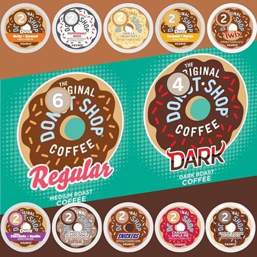 30 Count -- Original Variety Pack Coffee Pods K Cup Sampler -- , Dark, Peppermint Bark, Nutty + Caramel, Vanilla Cream Puff, Twix, Coconut + Mocha, Snickers, Cookie Dough So Delicious & White Chocolate + Vanilla Coffee -- for Keurig Brewers - Image 1