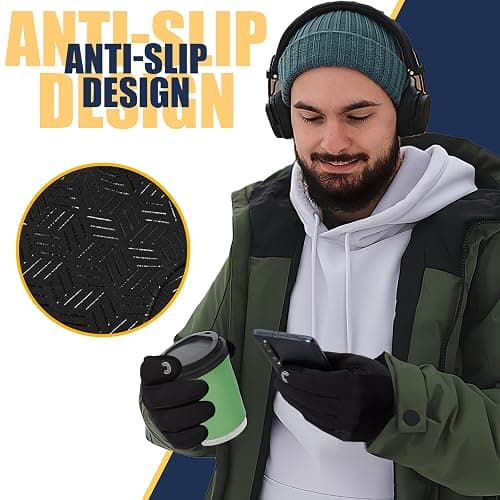 Pixel Panda Winter Gloves for Men Women Warm Touchscreen Gloves for Cold Weather for Cycling, Driving, Running, Hiking, Work thumbnail 5