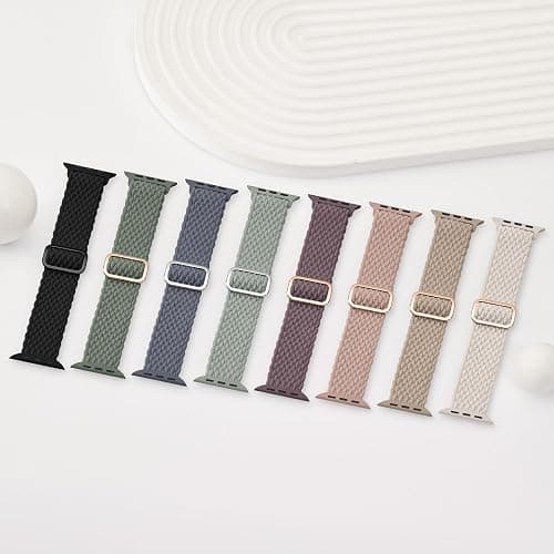 Braided Stretchy Solo Loop Compatible for Apple Watch Band 38mm 40mm 41mm 42mm 44mm 45mm 46mm 49mm for Women Men, Nylon Elastic Straps Wristbands for iWatch Series 10 9 8 7 6 SE 5 4 3 2 Ultra Ultra 2 thumbnail 4