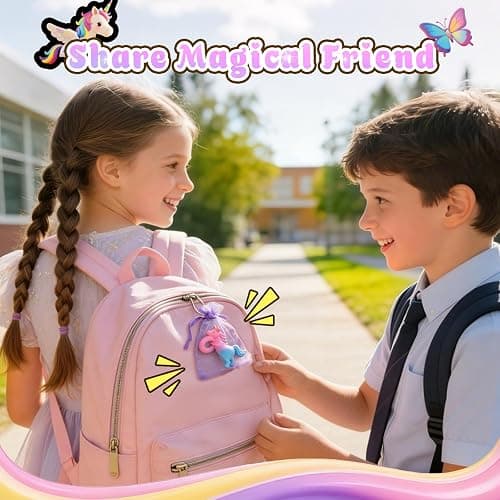 MOMUSE Hatching Unicorn Eggs for Kids 6PCS, Rainbow Surprise Magical Eggs | Mini Unicorns & Butterflies & Reusable Charm Pouches, Blind Box Craft Kits for Girls 3 4 5 6 7 8, Easter Birthday Gifts thumbnail 4