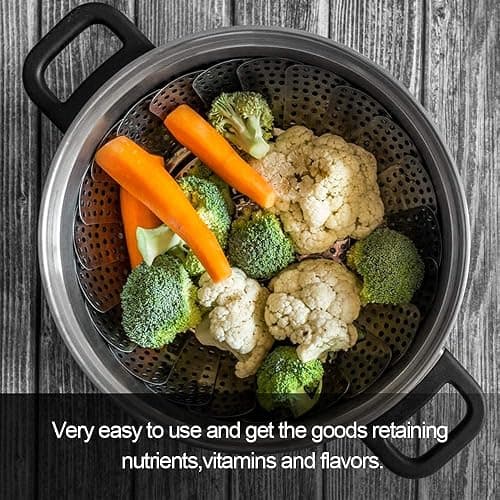 Sayfine Vegetable Steamer Basket, Premium Stainless Steel Veggie Steamer Basket for cooking - Folding Expandable Steamers to Fits Various Size Pot (Large(6" to 10.5") thumbnail 5