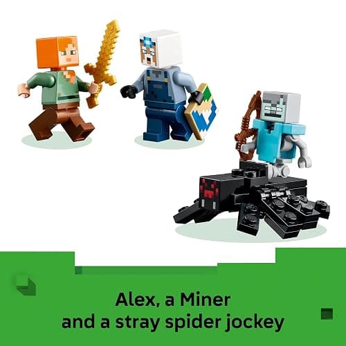 LEGO Minecraft The Pickaxe Mine Kids Toy - Building Set for Boys and Girls - Minecraft Toy for Gaming Fans 8+ - Includes Alex, Miner, and Stray Spider Jockey Minifigure - Birthday Gift Idea - 21277 thumbnail 5