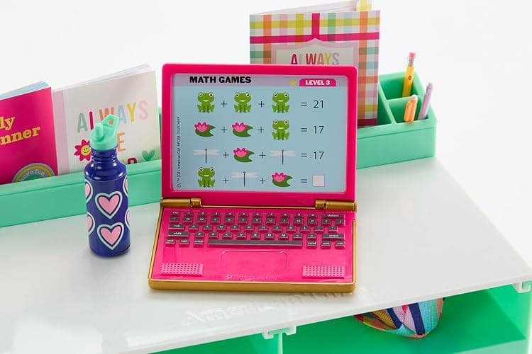 American Girl Truly Me 18-inch Doll Write On! Desk Playset with Pretend Laptop Computer and School Supplies, HPG84, for Ages 6+, thumbnail 5