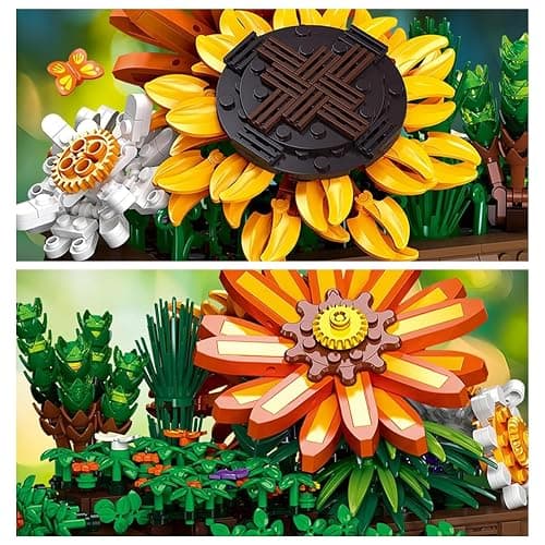 Sunflower Bonsai Building Set-Compatible with Lego Flower, Exquisite Plant Model for, Home Decor for Birthday Display & Adults (924 PCS) thumbnail 3