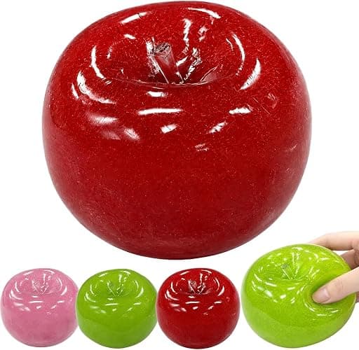 Slush Apple Squishy, Clear Fruit Squishy, Soft Slow Rising Ball Relief Fidget Toy (Red) - Image 1