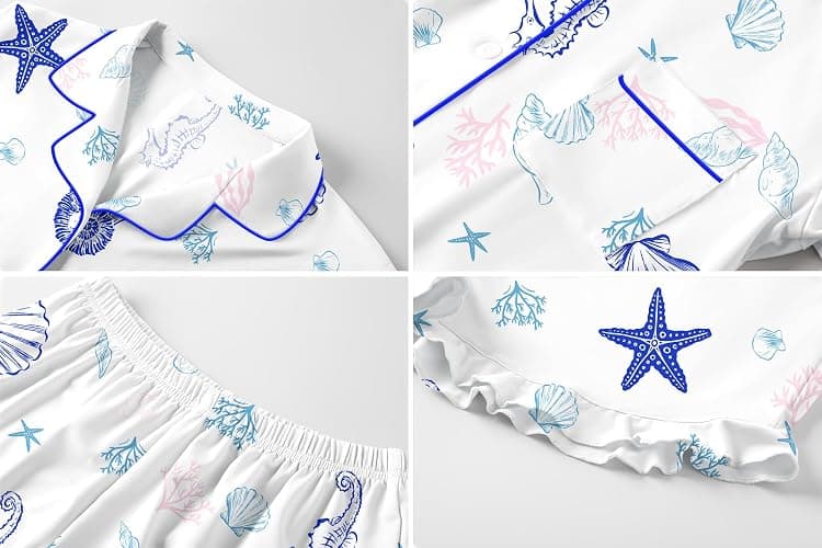 Umeyda Girls Pajamas Set Ruffle Soft Button-Down Sleepwea Nightwear 2Pjs Set Loungewear,5-14 Years thumbnail 7