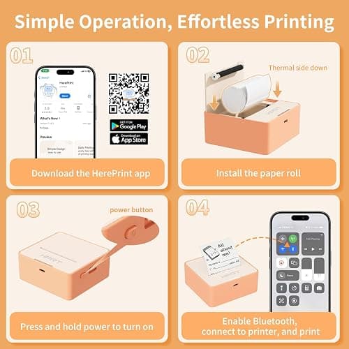 HPRT S2 Mini Sticker Maker, Portable Label Printer with 1 Roll Sticker Paper, Ideal for Study Notes, Text, Sticker, Memo, Checklist, Labels, DIY, Multiple Templates, Support 57mm Width Label(Orange) thumbnail 8