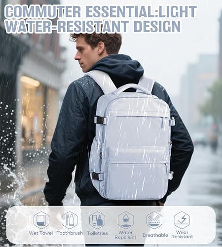 BOXSAM Vacuum Travel Backpack with Pump for Women, Personal Item Carry on Vacpack Backpacks Flight Approved 18x14x8 inches for Men,Laptop Waterproof Work Compression bags Casual Daypack,Grey thumbnail 5