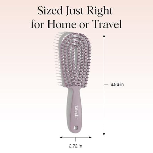 Kitsch Hair Brush Detangler – Flexi Flow Hair Brush for Women, Men & Kids | Detangling Brushes for Curly Hair with Bendable Frame, Bounce Curl Defining Brush for Wet or Dry Strands - Soft Violet thumbnail 5
