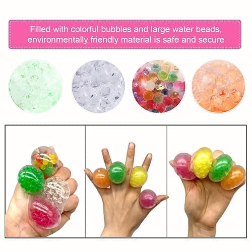 Hesitroad Stress Ball,2Pcs 3.5CM Colorful Fidget Ball,Funny Stretch TPR Anxiety Relief Decompression Squeeze Ball Sensory Squishes Fidget Toy Kids Teens Stress Relief Balls, Anti-Anxiety and Calm Dow thumbnail 7