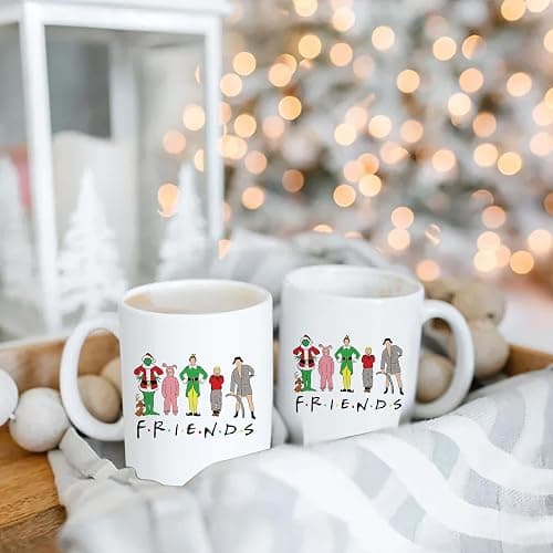 Pegmapri 11oz Holiday Frineds Coffee Mug, Elf Christmas Movie Watching Mugs Xmas Hot Chocolate Cocoa Cups thumbnail 3