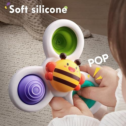 ALASOU 3PCS Pop Suction Cup Spinner Toys for 1 Year Old Boy Girl|Novelty Spinning Tops Toddler Toys Age 1-2|Sensory Baby Bath Toy for Toddlers 1-3|12 18 Months Boy Birthday Gift for Infant thumbnail 8