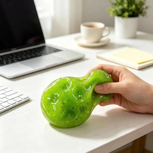 Kiwi Slushy Texture Fidget Squishy Toy, Soft Gel Sensory Toy with Crunchy Sounds When Squeezed, Stress‑Relief Hand Squeeze Toy, Office & Party Relax Gift (Slushy Kiwi) thumbnail 2